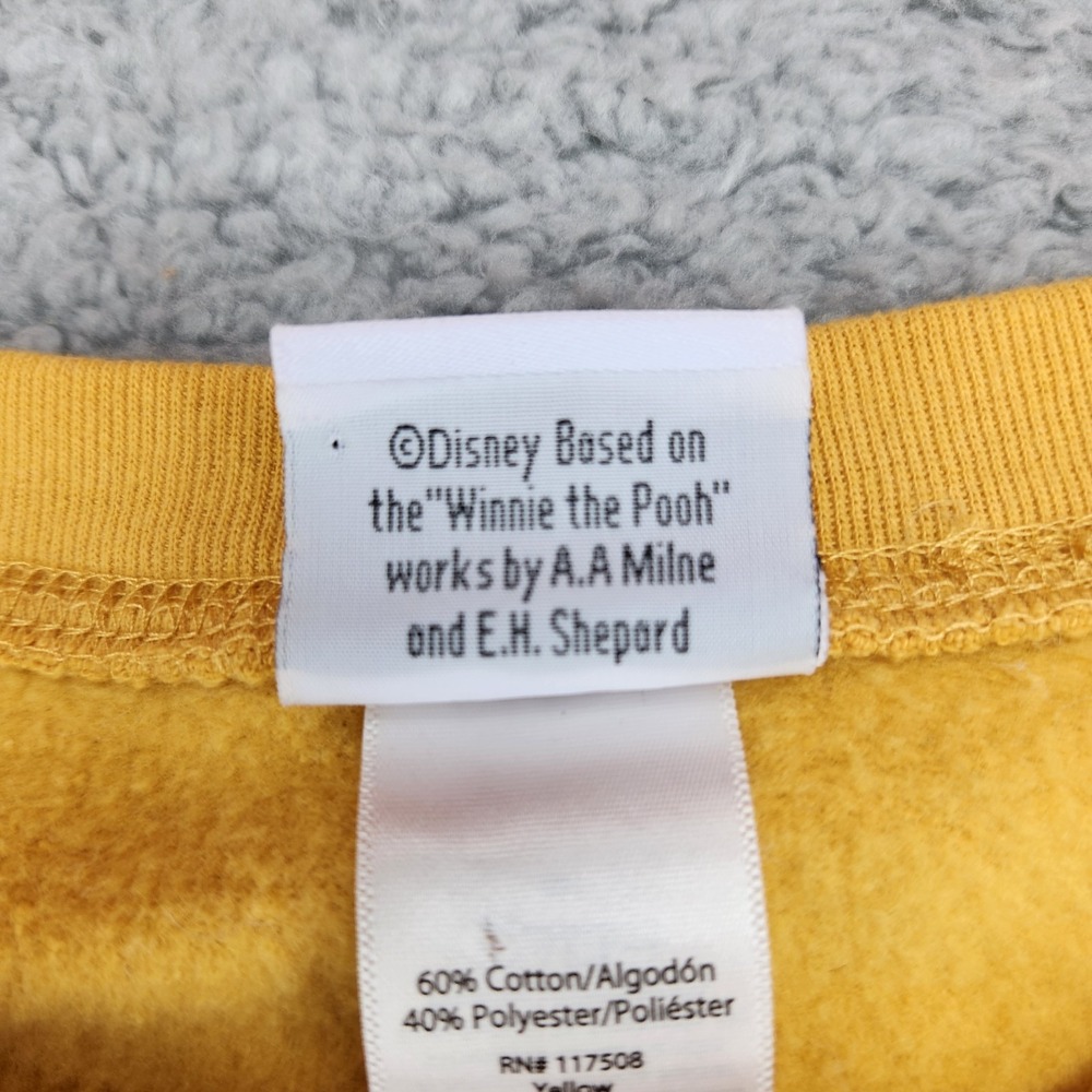 Disney Winnie The Pooh Crew Neck Sweatshirt Juniors M (7-9) Yellow Long Sleeve - Picture 8 of 8